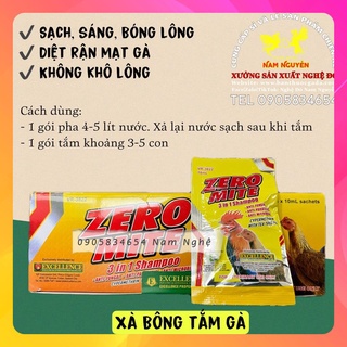 Zero mite xà bông tắm gà, sạch mạt, bóng lông, số 1 philippine