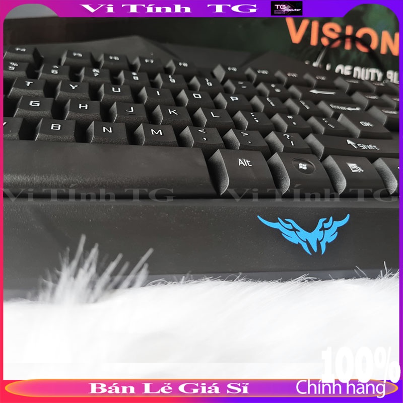 Bàn phím máy tính cơ bản có dây màu đen giá rẻ kiểu dáng hầm hố Vi tính TG Vision G9