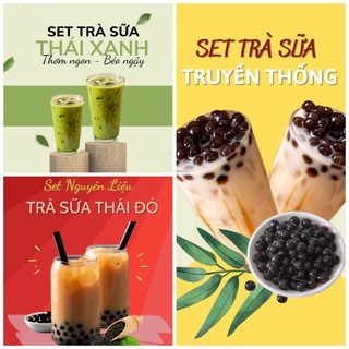 Set Trà Sữa Nấu 3L ( Thái xanh, Thái Đỏ, Hồng Trà) - Set Chè Tự Nấu Tại Nhà - Ăn Vặt DuHo