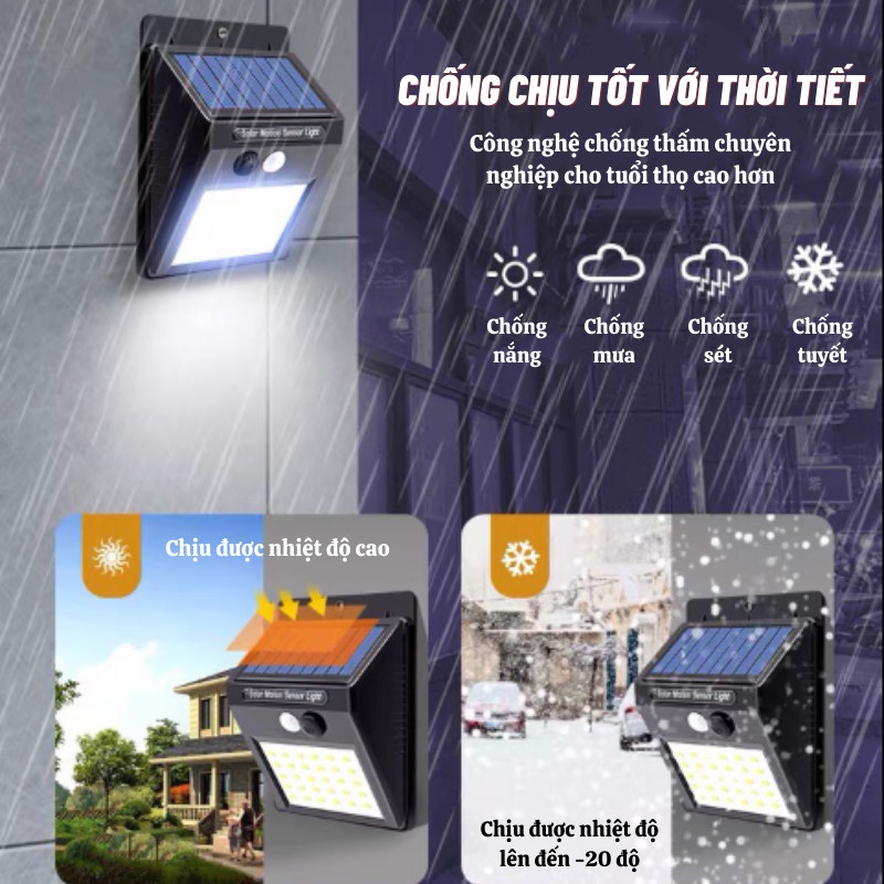 Đèn Led Năng Lượng Mặt Trời  Đèn Năng Lượng Mặt Trời Cảm Biến Chuyển Động Chống Nước Siêu Sáng PAPAA.HOME
