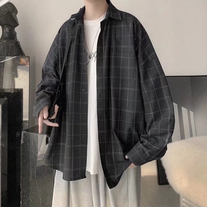 Áo Sơ Mi Nam Caro Dài Tay Phong Cách Retro Cho Cặp Đôi áo sơ mi nam caro dài tay áo sơ mi nhung tăm nữ áo sơ mi nữ form rộng