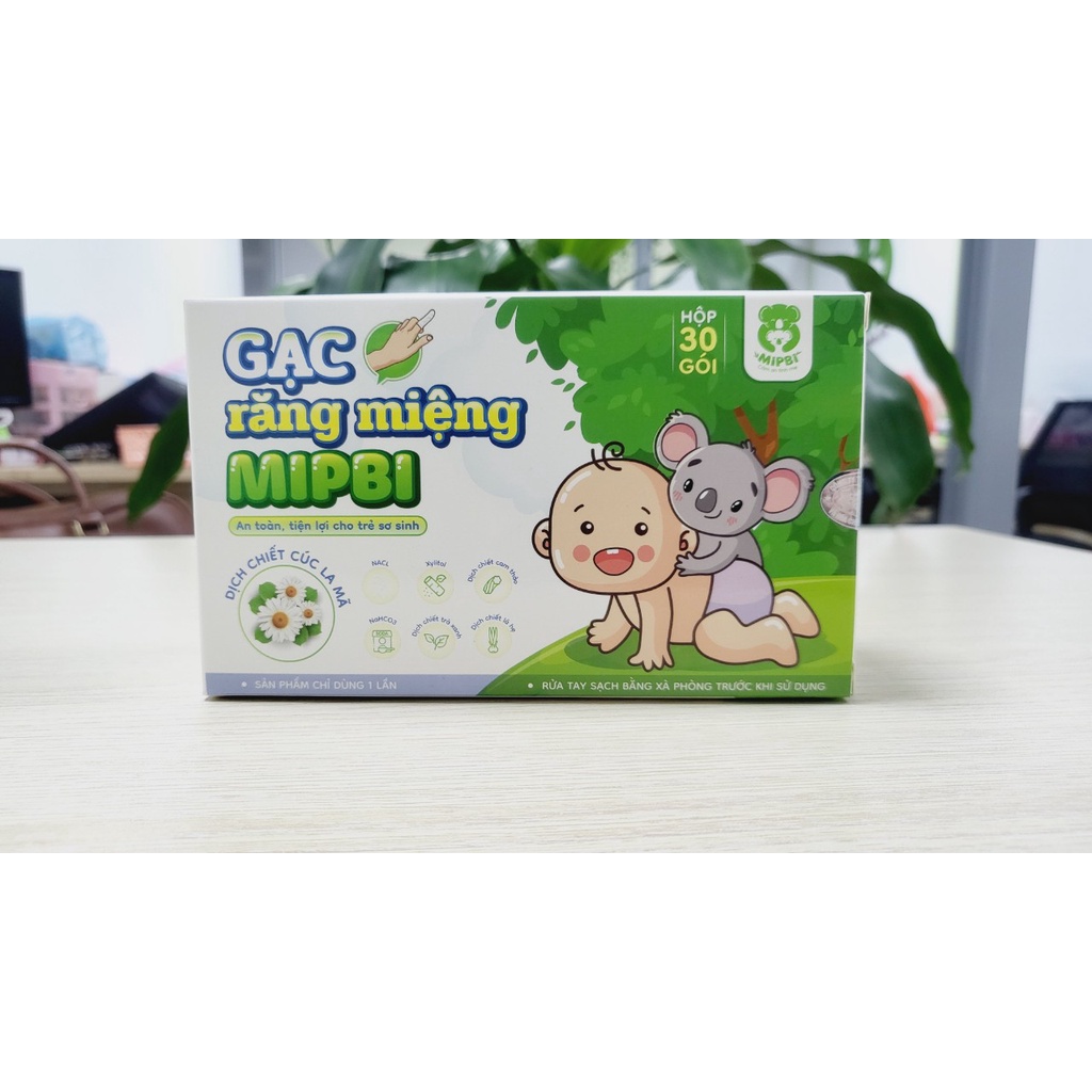 HỘP 30 MIẾNG - Gạc Răng Miệng Mipbi cho bé