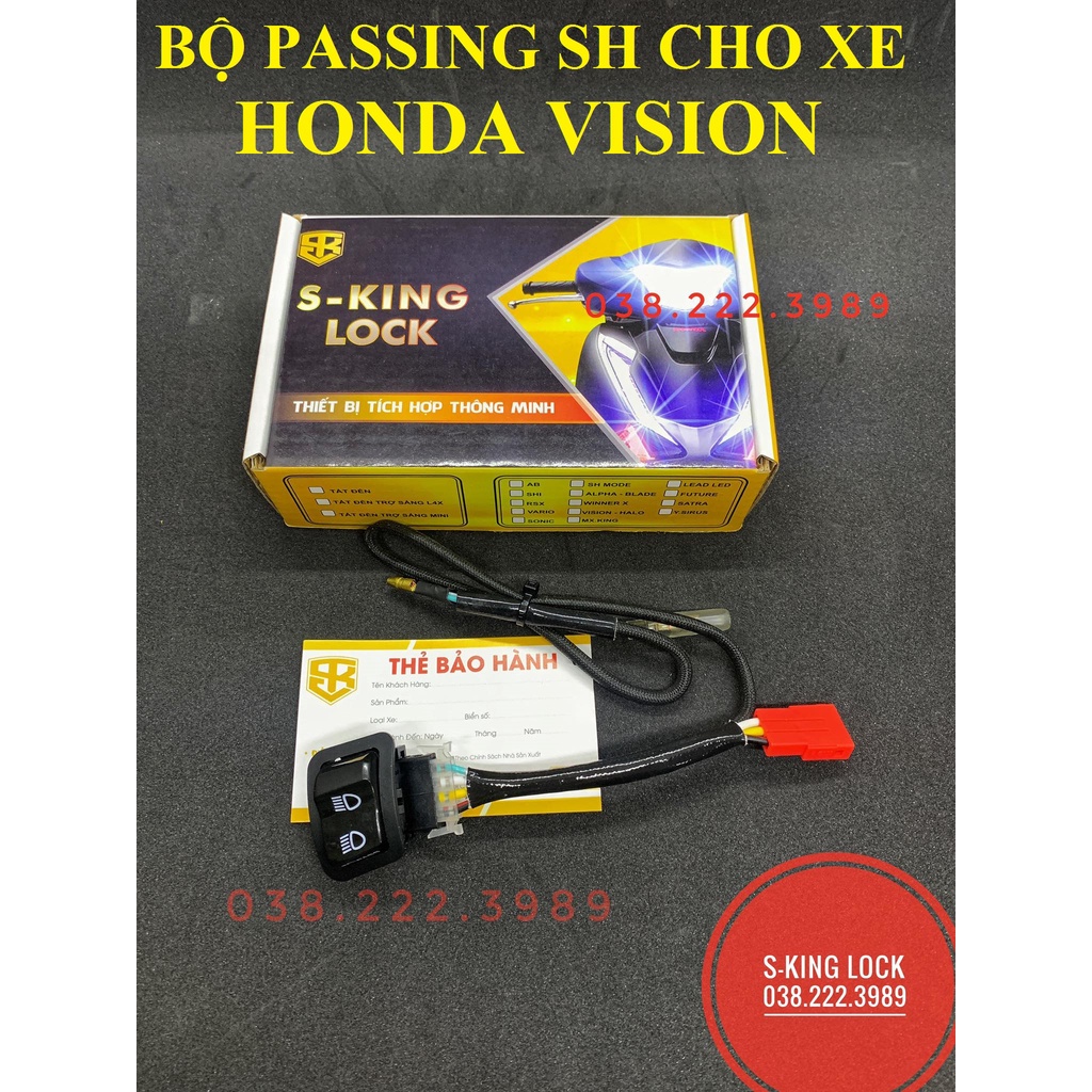 Bộ Giắc Chế Passing SH Cho xe VISION | S-KING LOCK - BẢO HÀNH 12 THÁNG