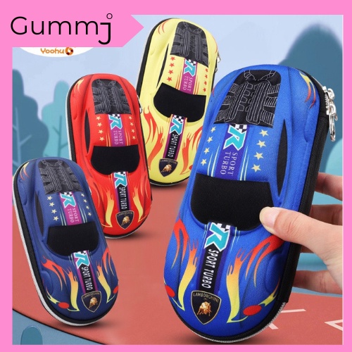Hộp bút. Hộp bút cho bé in hình ô tô 3D cao cấp, hộp bút cute chống thấm nước có móc khóa chắc chắn kích thước lớn