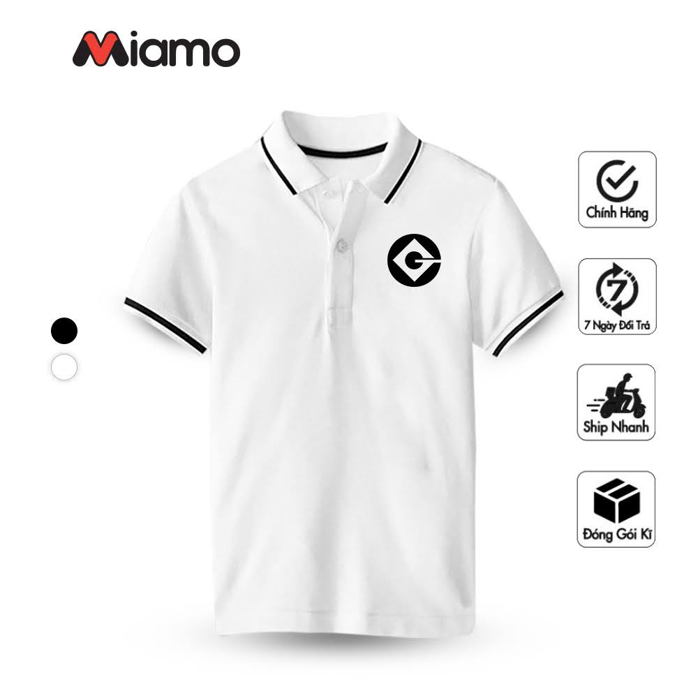 Áo thun polo unisex Miamo Logo Minion phom ôm thoải mái, vải ko nhăn xù dành cho nam nữ M12