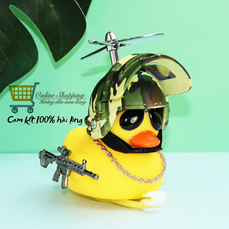 Vịt Vàng Lính Đặc Công Siêu Ngầu Trang Trí Ô tô, Xe Máy, Xe Đạp