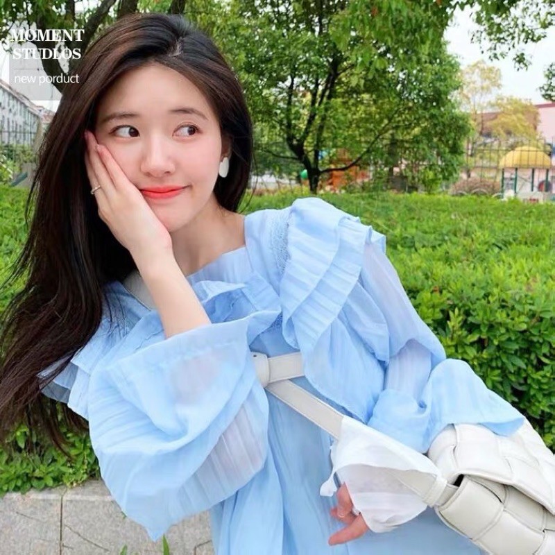 Áo babydoll bèo vai ullzang