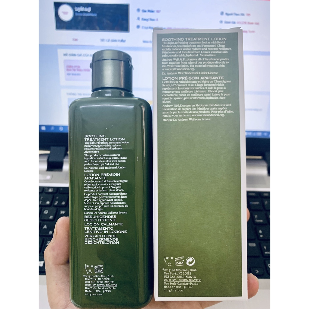 Toner Nấm Origins Dr Andrew Weil Mega Mushroom nước cân bằng cấp ẩm phục hồi da