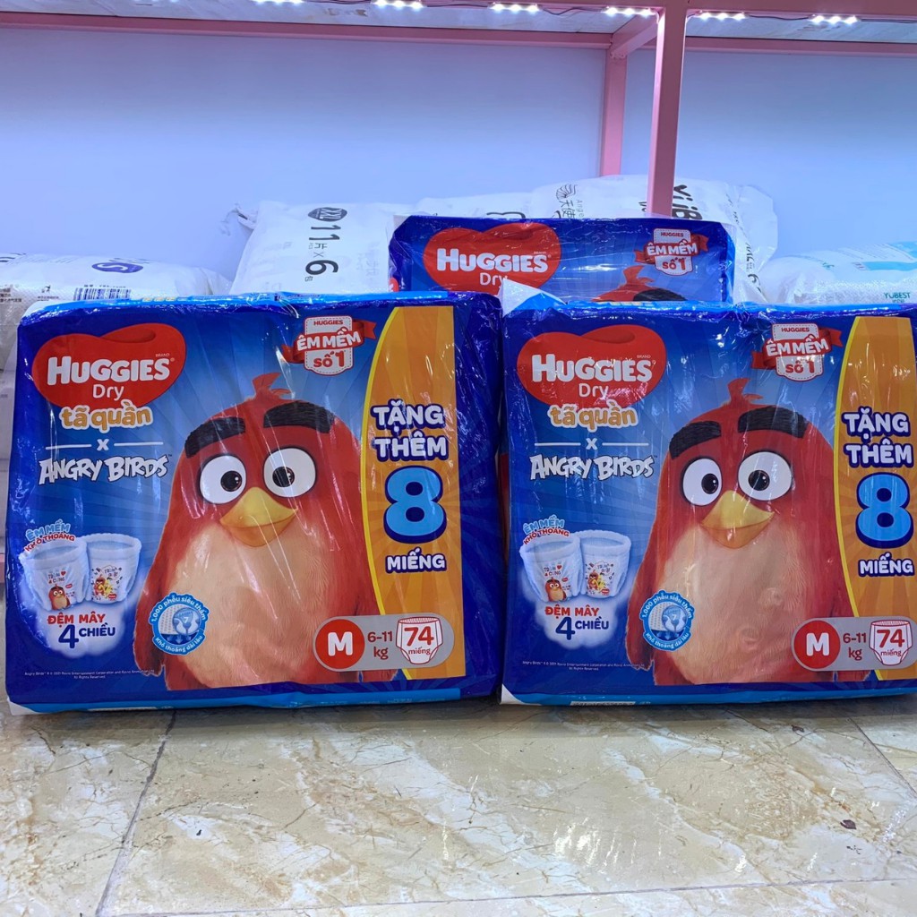 Bỉm quần huggies anggry birds phiên bản giới hạn hàng cộng 8 miếng.M-L-XL