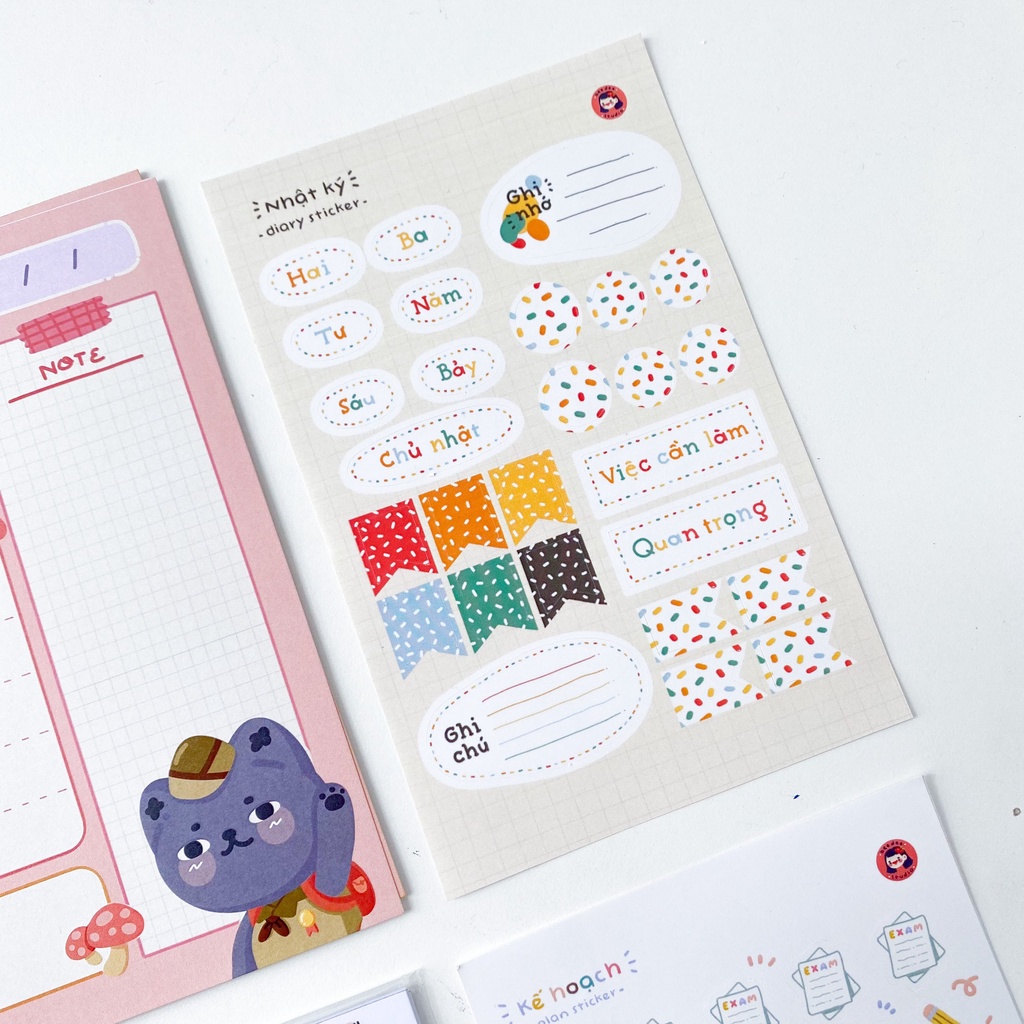 Sticker Lên Kế Hoạch/Nhật Ký - Giấy Lên kế Hoạch Tuần - Thời Khóa Biểu By Beedee studio - Hidari