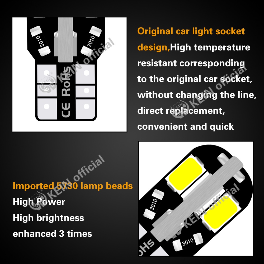 Đèn Led T10 W5W 194 168 501 5730 Cho Xe Hơi, Xe Máy