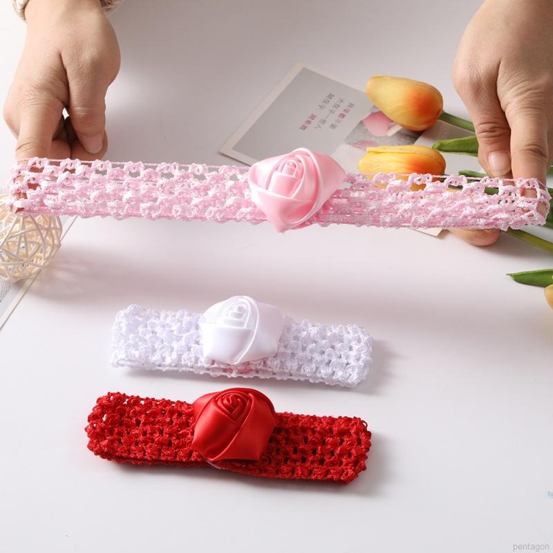 Set giày công chúa đính hoa đế mềm chống trượt + băng đô dành cho bé gái tập đi