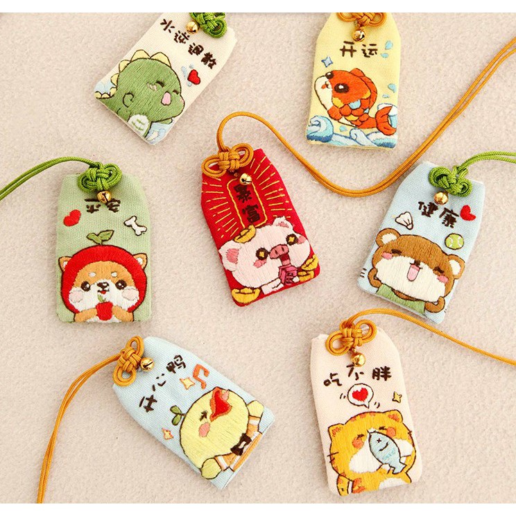 [ CÓ SẴN ] DIY / BỘ KIT TỰ THÊU TÚI OMAMORI HÌNH THÚ