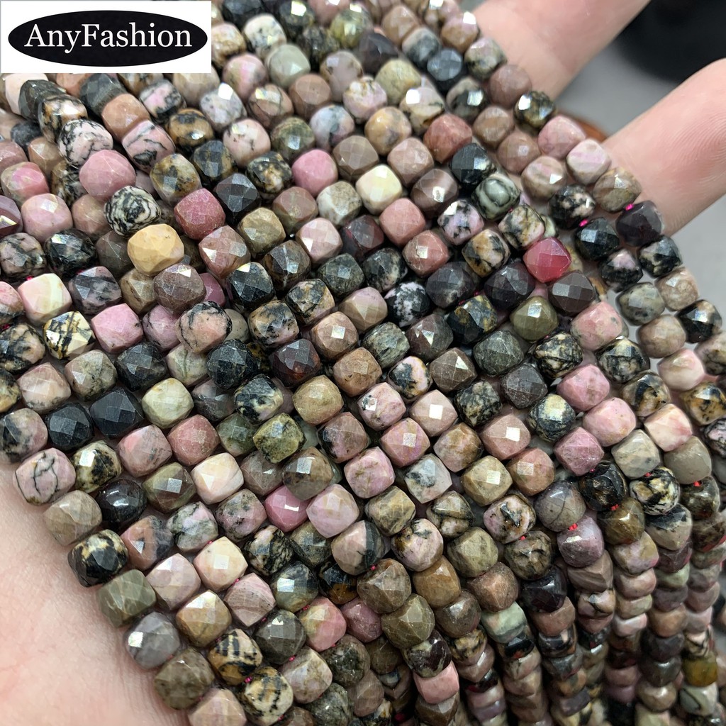 Chuỗi Hạt Đá Rhodonite 6mm Màu Đen