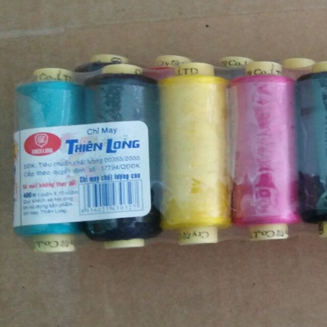 Lốc Gồm 10 Cuộn Chỉ May Loại Nhỏ Chiều Dài Cỡ 400m Nhiều Màu Khác Nhau Giao Hàng Ngẫu Nhiên