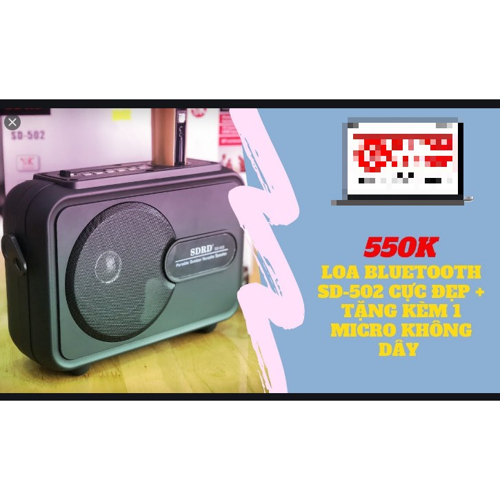 Loa Xách Tay Bluetooth Karaoke Có  sd501  míc  không  dây