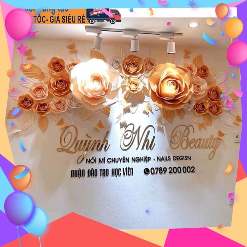 ( CHỮ NỔI DÁN TƯỜNG ) Chữ trang trí tường ,biển quảng cáo chất liệu alu gương vàng có cắt theo mẫu