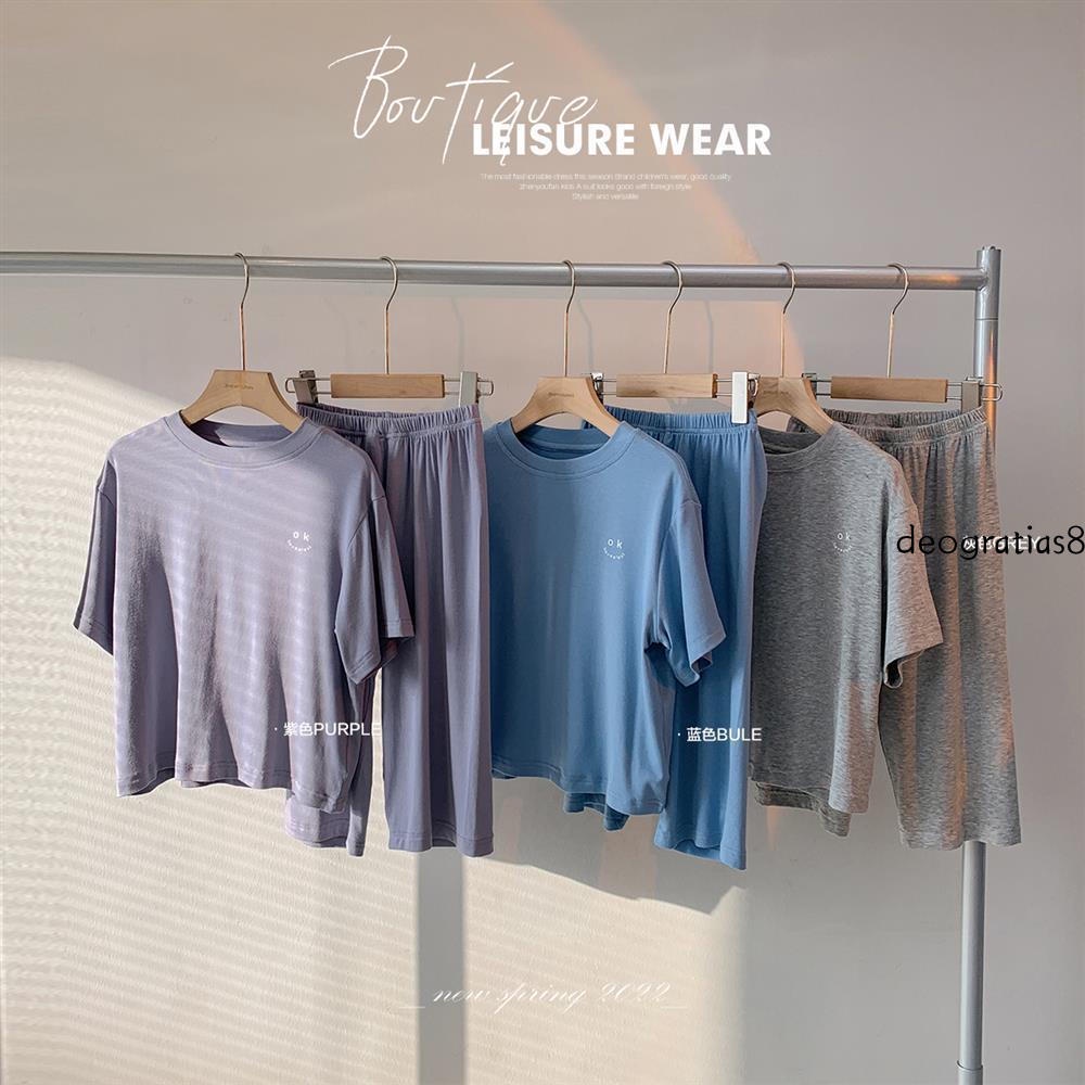 Bộ Đồ Ngủ Bằng Cotton Màu Trơn Thời Trang Mùa Hè Cho Bé Trai