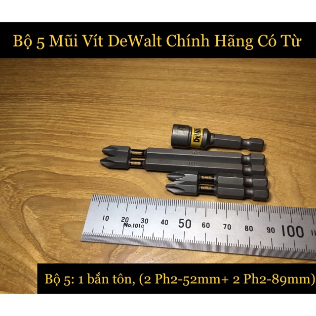 Bộ Mũi Vít DeWalt Tem Đen Có Từ