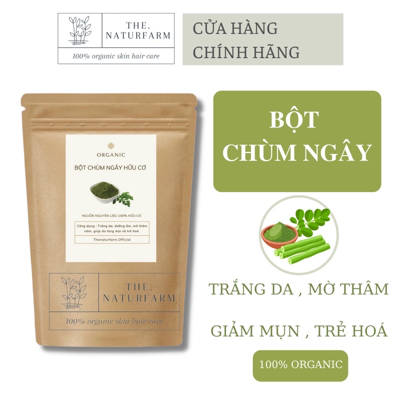 Bột chùm ngây sấy lạnh nguyên chất Organic 100gr - làm đẹp &amp; ăn uống