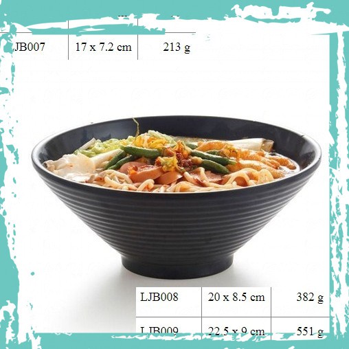 Tô bán mì bún phở size nhỏ màu đen hình tam giác kiểu Hàn Quốc 14.5cm LJB055 - Chính Hãng