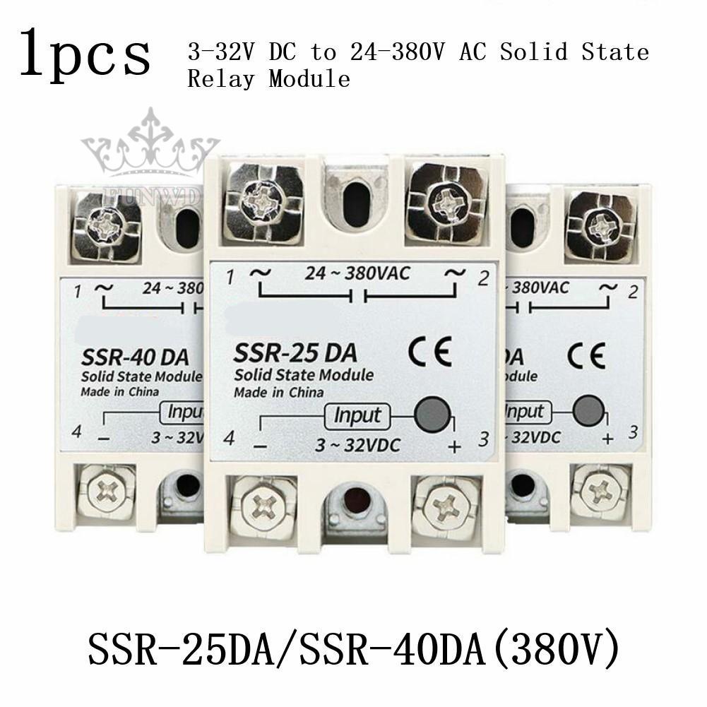 1 Mô Đun Rơ Le Trạng Thái Rắn SSR-25DA/SSR-40DA 40A 3-32V Từ DC Sang 24-380V AC