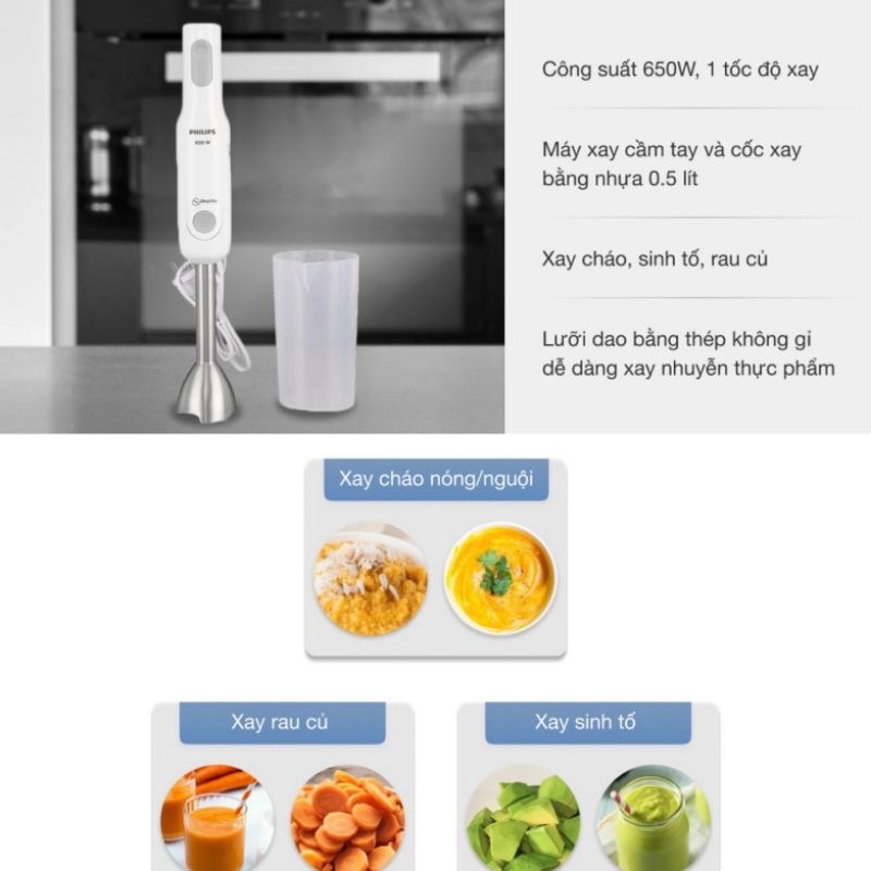 Máy xay cầm tay ProMix Philips HR2534 - 650W