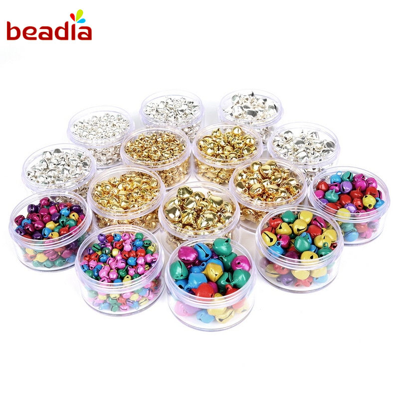 BEADIA Chuỗi Hạt Chuông Sắt Beadia 6mm 8mm 10mm 12mm 14mm Dùng Trang Trí Cây Thông Giáng Sinh