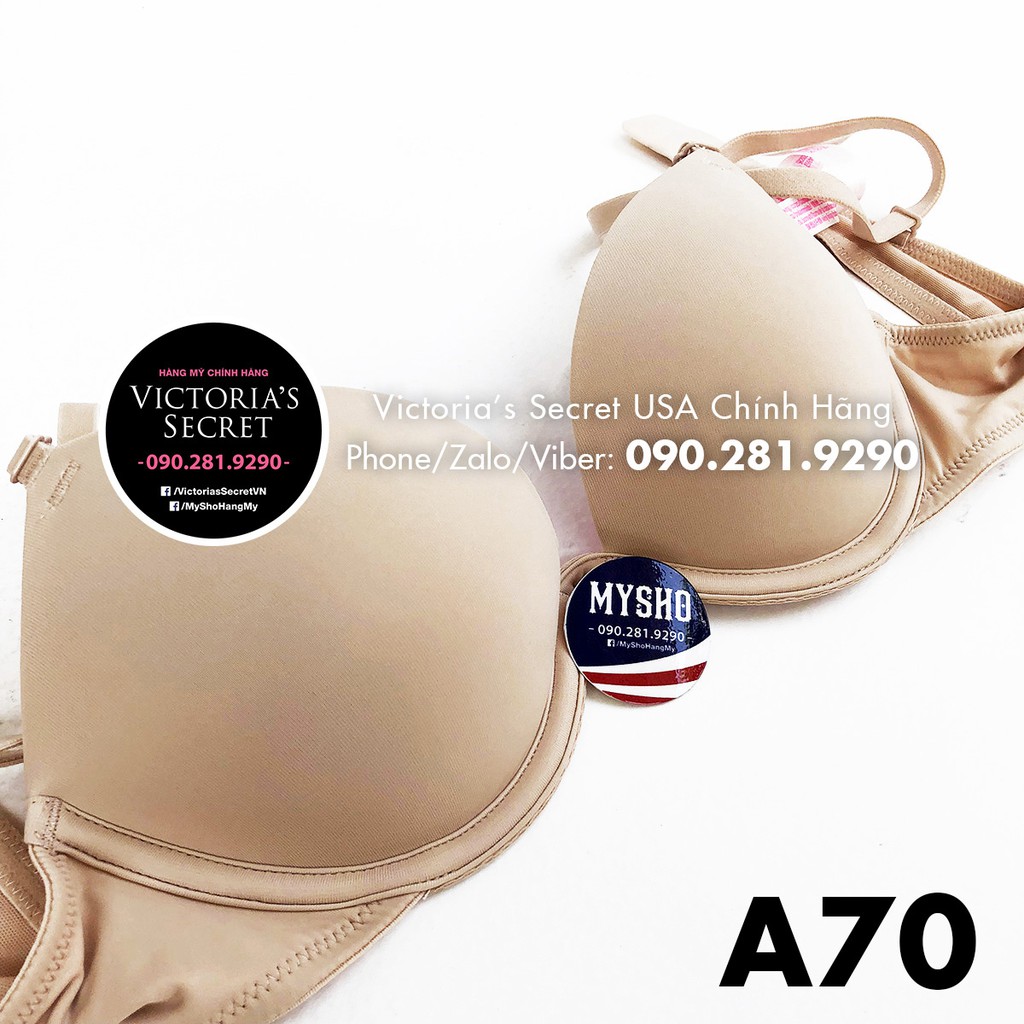 (Bill Mỹ) 32A/A70 - Áo VS Super Push-up, màu nude (04), nâng nhiều - Super Nude, Pink Victoria's Secret
