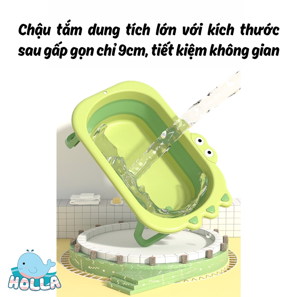 [SG] Chậu Thau Tắm Cho Bé Holla Hình Cá Sấu