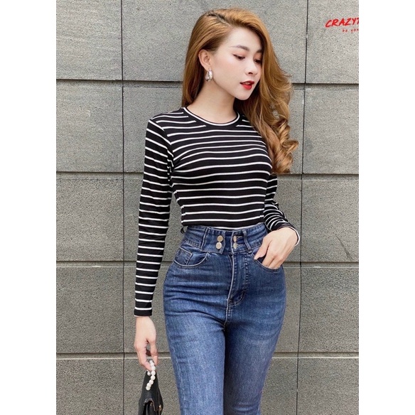 Áo thun croptop dài tay xỏ ngón
