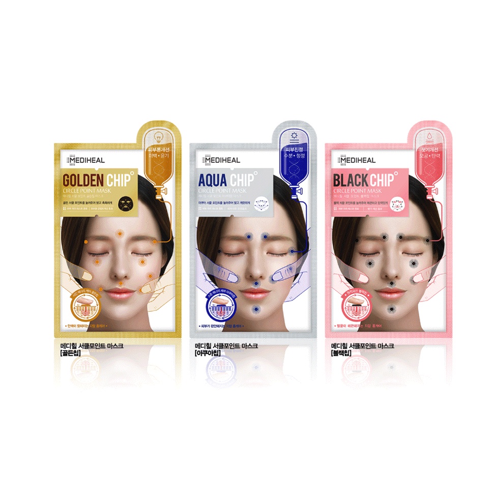 Mặt Nạ Bấm Huyệt MEDIHEAL BLACK CIRCLE POINT CHIP Mask