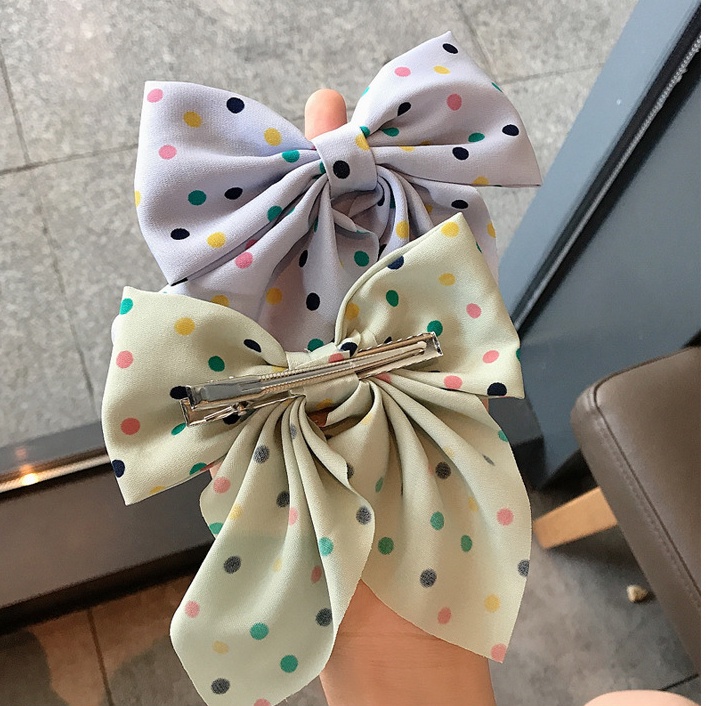 Haimeikang Kẹp Tóc Mỏ Vịt Hình Nơ Dễ Thương Cho Nữ