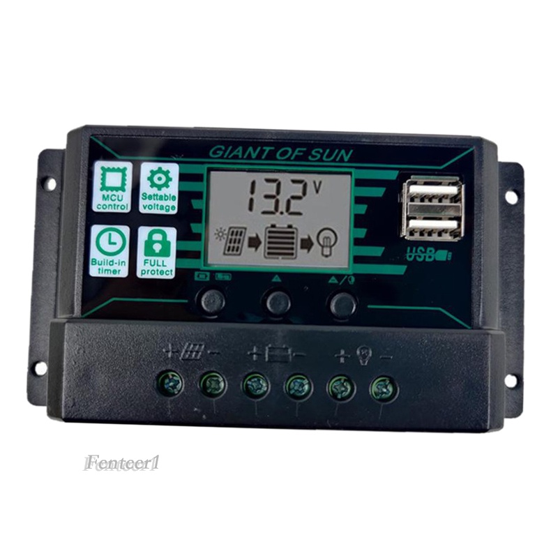 [FENTEER1]20-60A MPPT PWM Solar Panel Battery Regulator Charge Controller LCD Display 20A