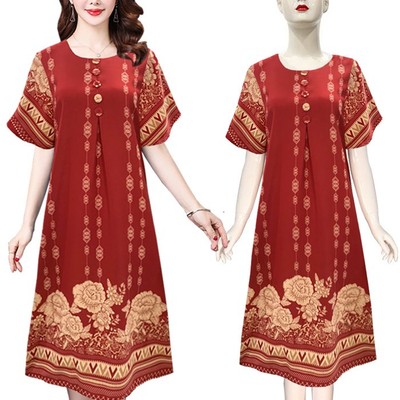 GOTI - Đầm Suông Dự Tiệc Trung Niên Nữ Cao Cấp Nhiều Màu Vải Lụa BigSize Cho Mẹ U40 U50 3345 3346 3336