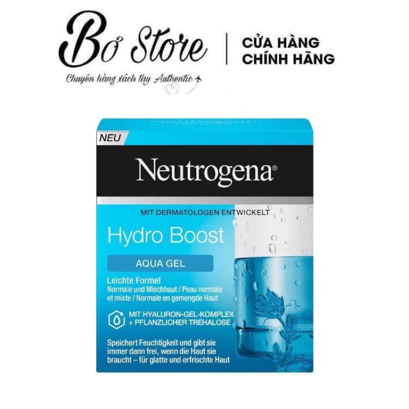 [BẢN ĐỨC] Kem dưỡng Neutrogena Hydro Boost Aqua Gel, dưỡng ẩm cho da, 50ml