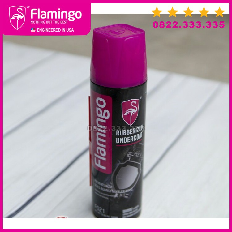 Sơn xịt phủ gầm xe hơi ô tô chống rỉ mọt bảo vệ gầm xe, flamingo rubberized undercoat F021 hàng chính hãng