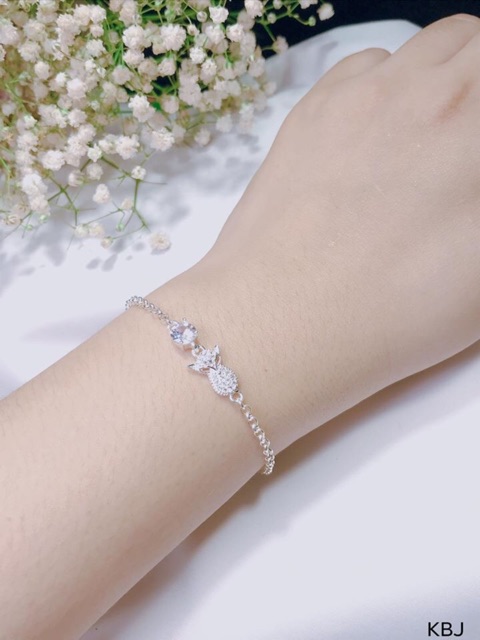 Lắc tay mềm hồ ly chúa bạc ta đính đá