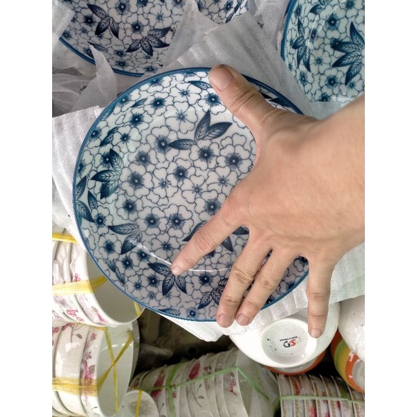 Tô chén đĩa bông cổ