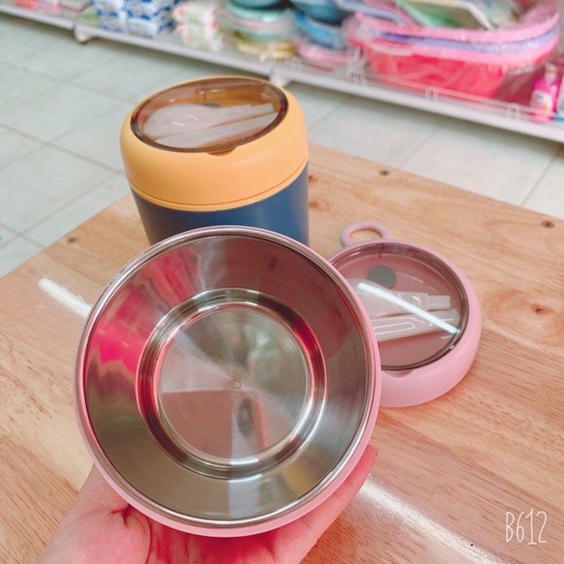 [HOT]Bình ủ cháo Dung tích 530ml kèm muỗng, Hộp ủ thức ăn cho bé