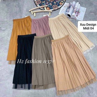 Chân váy xếp ly ren mặc 2 kiểu MS 1137