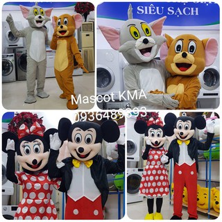 Quần áo hoá trang Mascot Chuột Jerry, Mèo Tom – Đồ chơi nhân vật, nhập vai