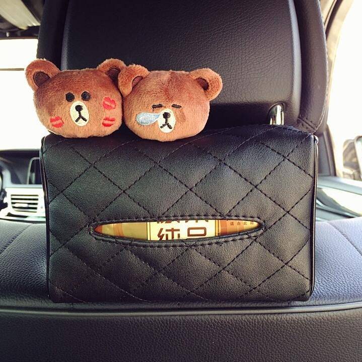 Korean Creative Car Seat Back Sunshade Cute Paper Extraction Box Multi-Functional Hanging Car Fixed Car Tissue Box Auto department store supplies