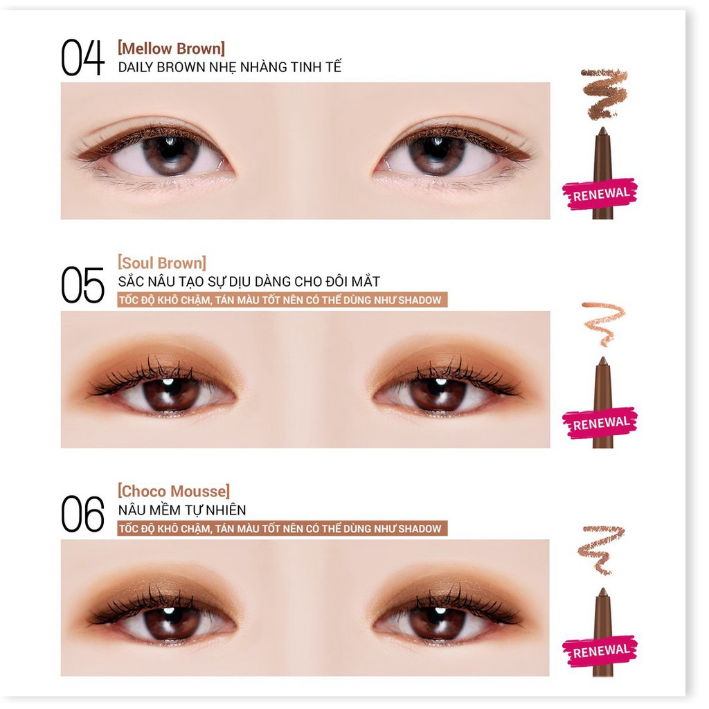 [Mã giảm giá] Gel kẻ mắt Bbia Last Auto Gel Eyeliner 0.3g (10 màu)