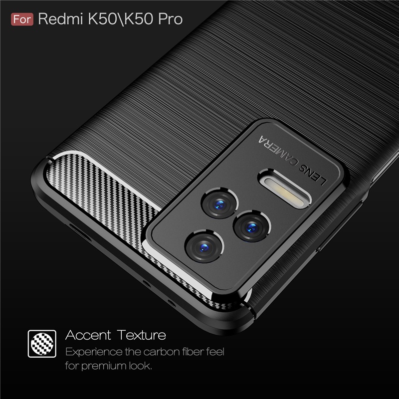 Ốp Điện Thoại Silicon Dẻo Họa Tiết Sợi Carbon Siêu Mỏng Chống Sốc Cho Redmi K50 Pro K40s K40 Pro Plus