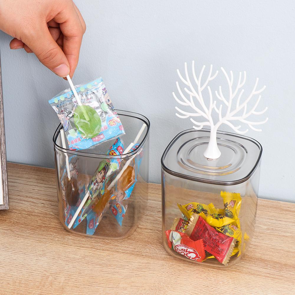 MUVAKO Hộp Đựng Tăm Bông / Bông Ngoáy Tai Bằng Nhựa Trong Suốt Ốp