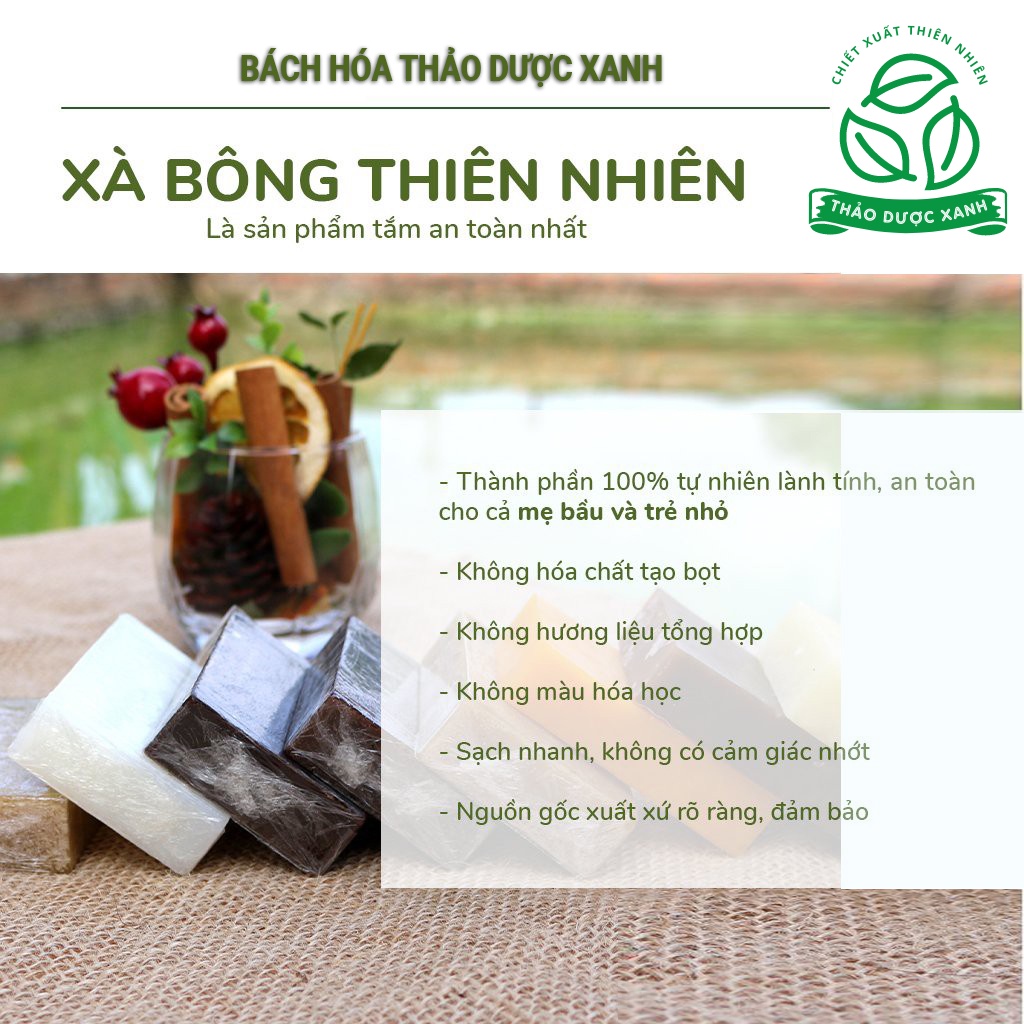 Xà bông sinh dược giảm mụn lưng, 100% từ thiên nhiên. Xà phòng handmade mướp đắng nghệ 100gram