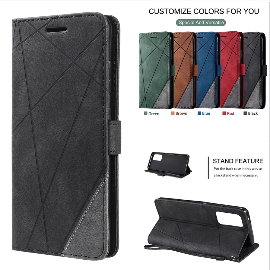 Bao Da Điện Thoại Nắp Lật Kèm Ngăn Đựng Thẻ Cho Oppo Reno 6 5 4 Pro Lite 4f 5z Find X3 Lite Neo Giá Đỡ