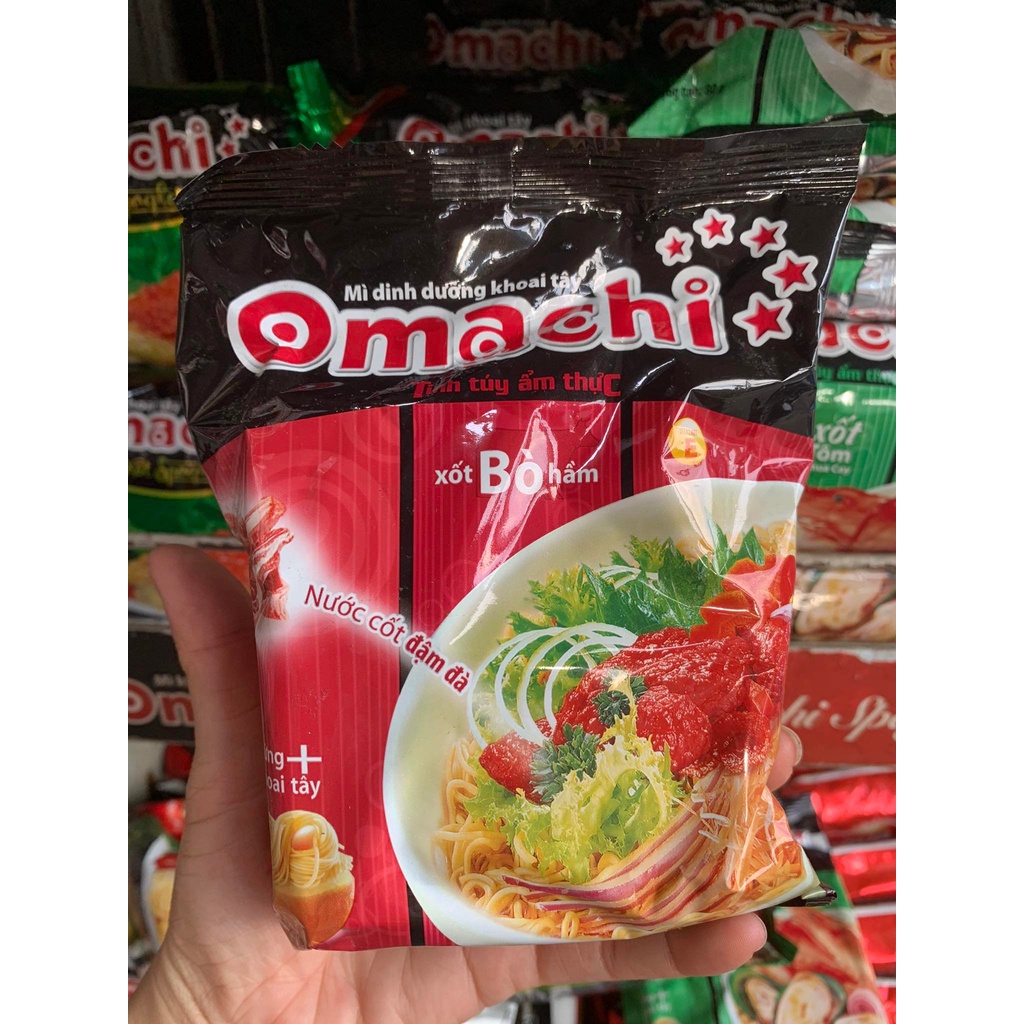 Mì khoai tây omachi sườn hầm/ bò/chua cay/sốt spaghetti gói 78g