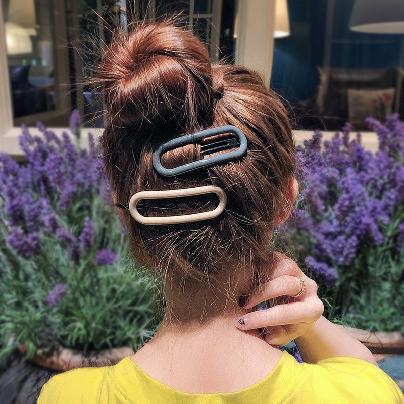Kẹp Tóc Hình Oval Đơn Giản Phong Cách Hàn Quốc Cho Nữ